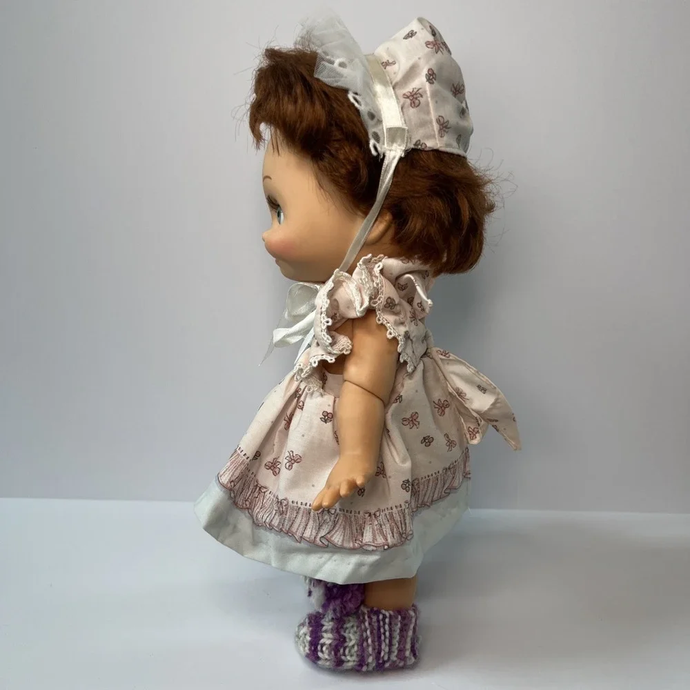 Vintage 1990 Galoob Baby Face So Shy Sherri #9 Green Eyes Bonnet Dress